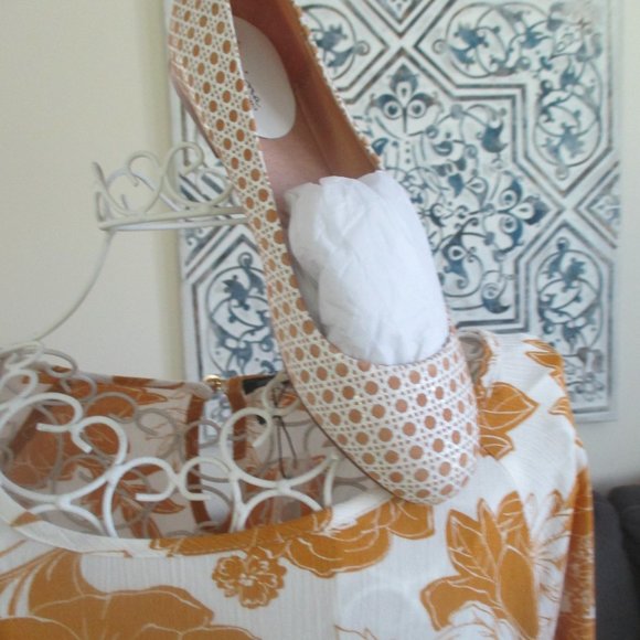 Nina Originals Ballet Flats PEPPY LUGGAGE WICKER YELLOW COLOR Size 7 NEW w/Box - Picture 3 of 6